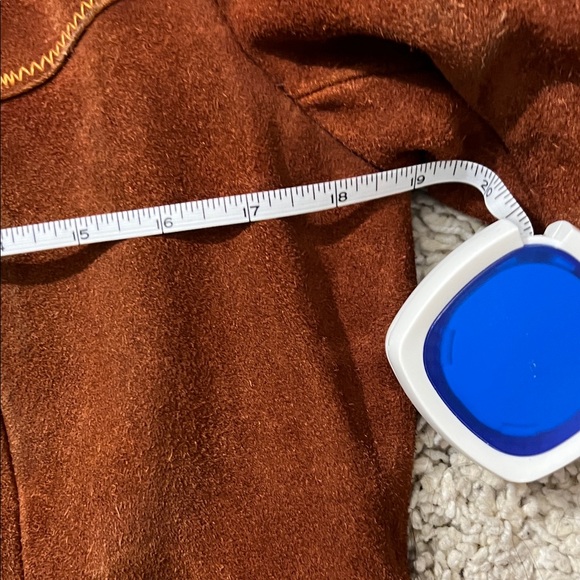 Rare Vintage Rust Brown Suede Button-Front Jacket - Picture 8 of 16